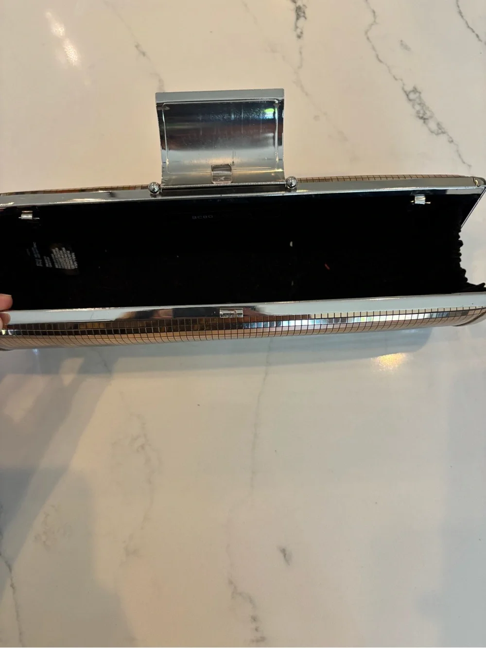 BCBGMaxAzria Metallic Bronze Mosaic Tube Clutch
